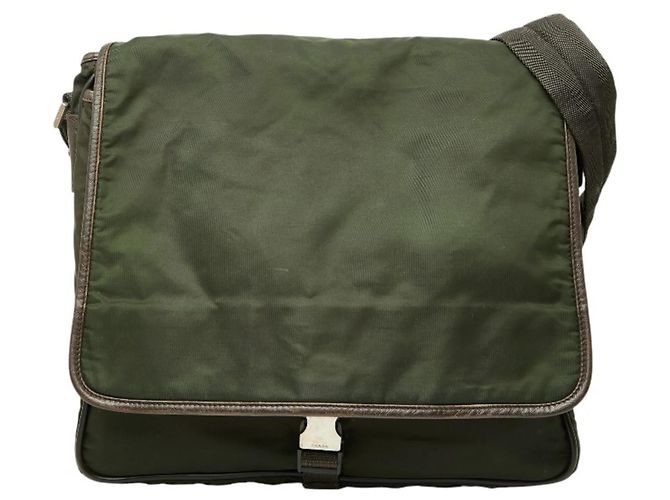 Sac messager Prada Tessuto Marron Vert Kaki