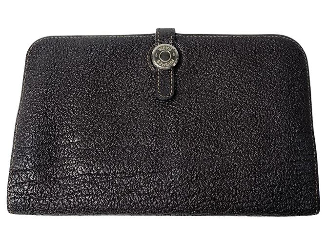 Hermès Hermes Dogon Duo GM Bi-fold Wallet Dark brown