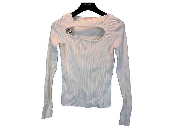Top de canalé con corte de Coperni Blanco