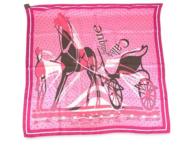 Bufanda Caleche Elástica Cuadrada 90 Hermès Rosa