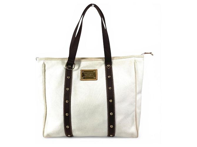 Bolsa de Ombro Antigua Cabas GM Louis Vuitton Branco Cru