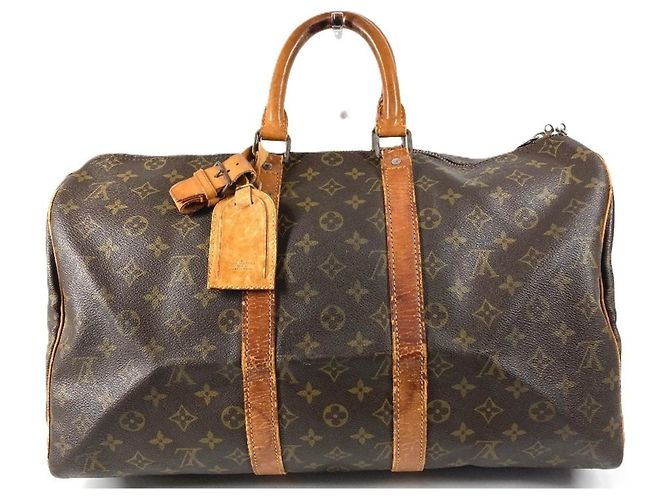 Sac Keepall 45 Monogram Louis Vuitton Marron