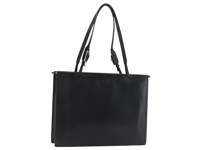 Borsa Tote in pelle nera e argento GUCCI 0021047 Auth ka3869 Nero