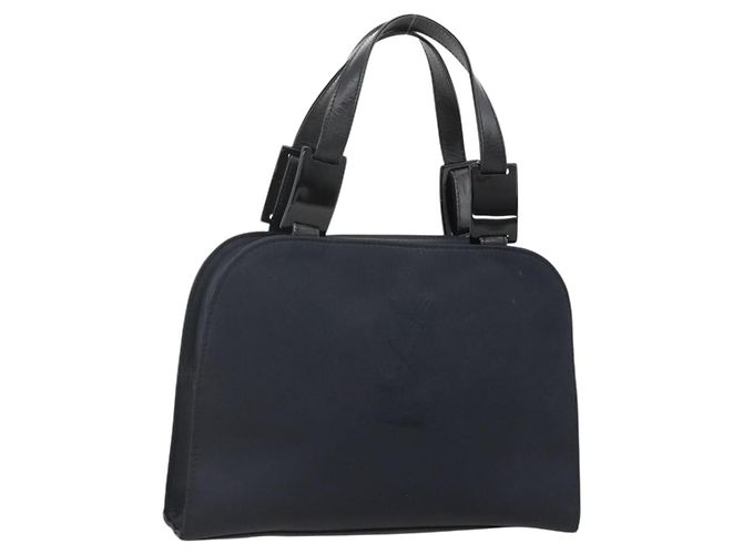 SAINT LAURENT Borsa a mano in nylon blu navy Auth 175164