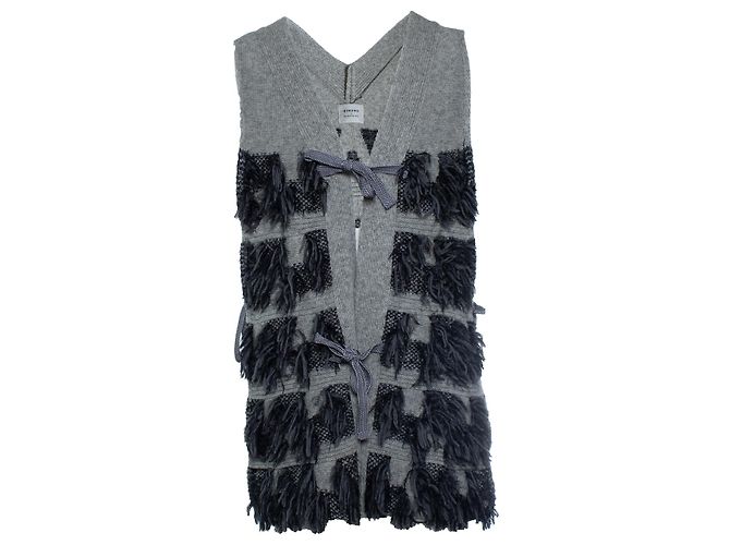 Autre Marque Kimono x Nadeshiko, ärmellose Strickweste Grau