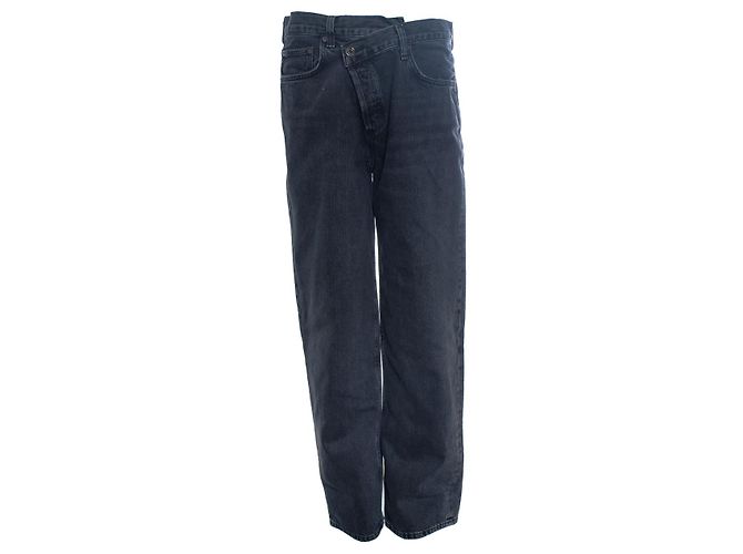 Agolde, jeans a gamba larga incrociati in nero
