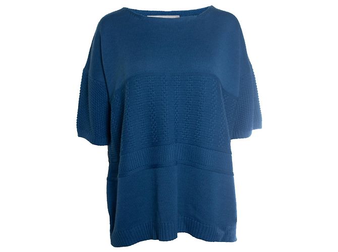 Paul & Joe Sister, top de punto azul oversized