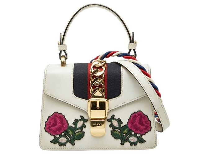 Gucci Sylvie Sherry Line Mini-Handtasche Weiß