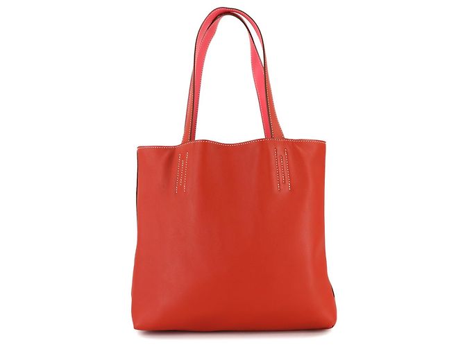 Borsa Tote Hermès Double Sens 28 Rosso