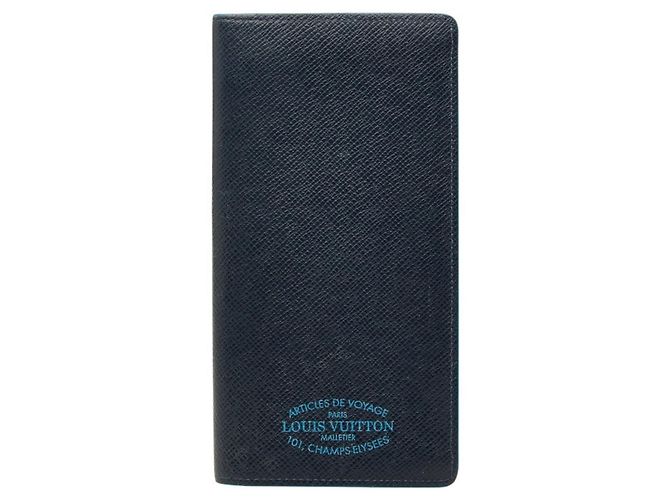 Cartera Larga Brazza NM Taiga Louis Vuitton Azul Azul marino