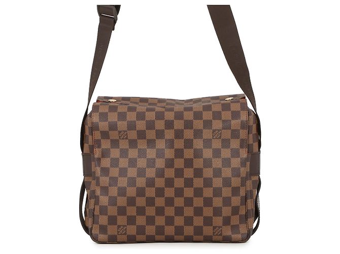Borsa a Spalla Naviglio Damier Ebene di Louis Vuitton Rosso