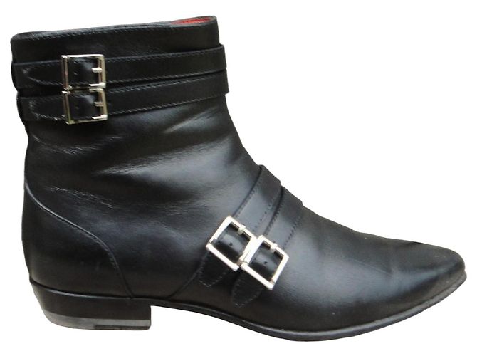Botines Santoni de piel negra Negro