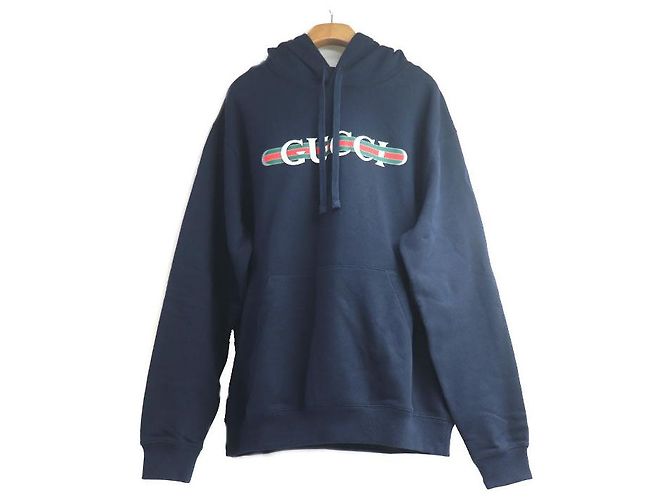 Moletom com capuz de algodão Gucci Azul Azul marinho