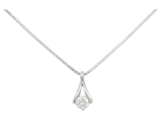 Autre Marque Platin-Diamant-Halskette Silber