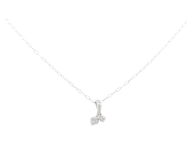 Autre Marque Collar de diamantes en oro blanco Au750 Plata