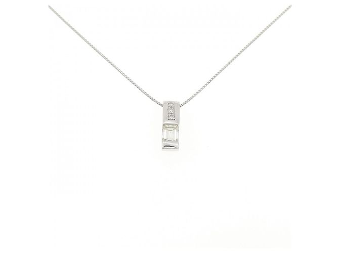 Autre Marque Diamant-Halskette PT900 PT850 Silber