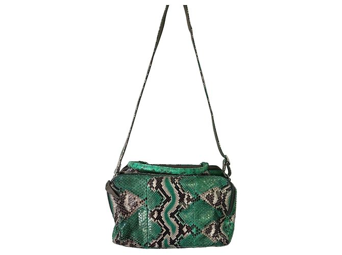 Bolsa de ombro Claris Virot Lalya Verde Python Multicor Impressão em python
