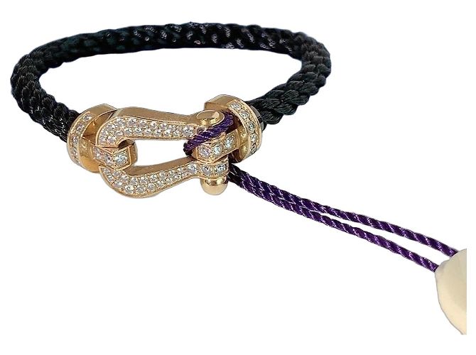 Fred Bracciale Force 10 in oro giallo 10 carati e diamanti D'oro
