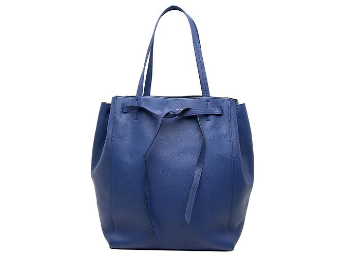 Céline Cabas Phantom en cuir bleu petit modèle Celine