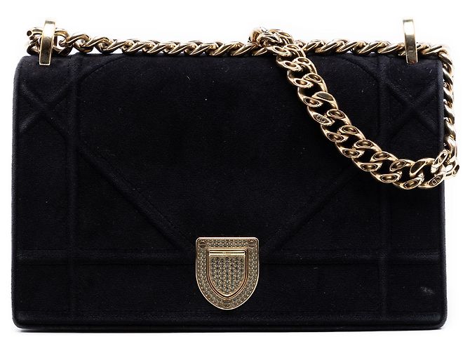 Dior Nero Piccolo Velluto Diorama Flap