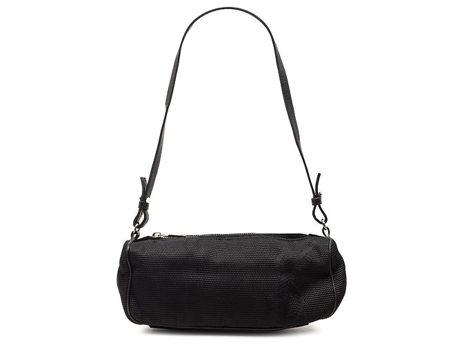 Borsa a spalla in nylon nero con logo Saint Laurent