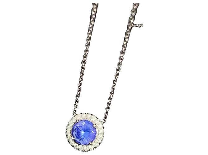 Bulgari Soleste Saphir Diamant Halskette Platin Silber