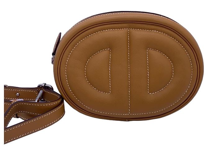 Bolsa Hermès In the Loop Pig Nose Couro Sésamo Marrom