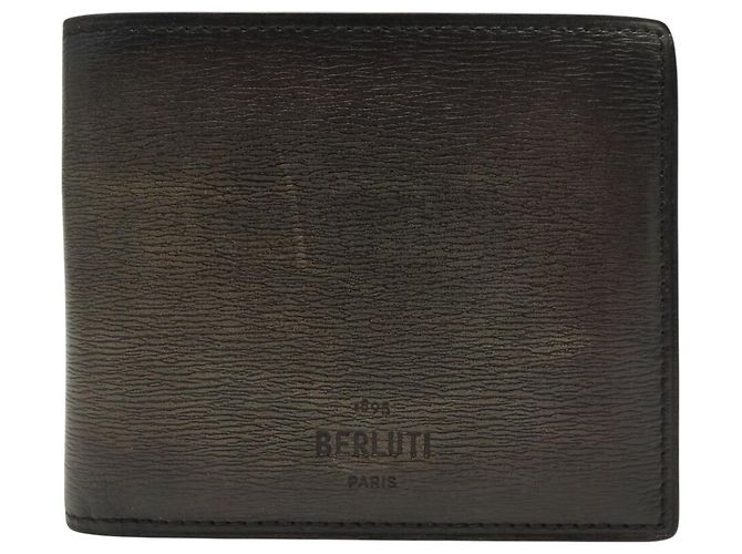 BERLUTI ICE BROWN LEATHER WALLET + BROWN LEATHER BILLFOLD