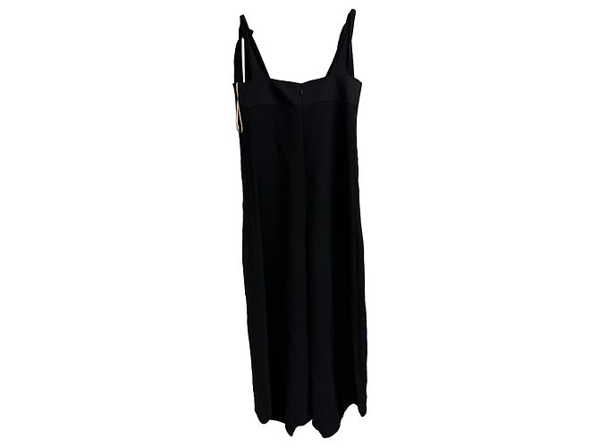 Chloé Midi-Kleid mit quadratischem Ausschnitt aus schwarzem Acetat