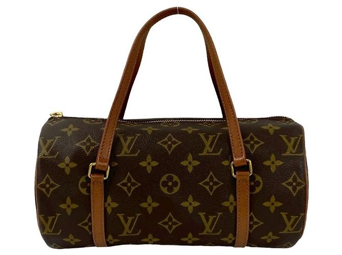 Bolsa de mão em couro Monogram Papillon 26 da Louis Vuitton Marrom