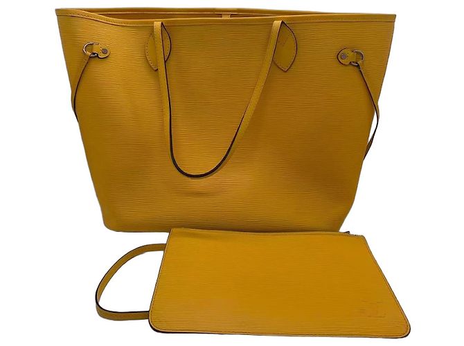 Bolso de compras Louis Vuitton Neverfull Epi piel amarilla Amarillo