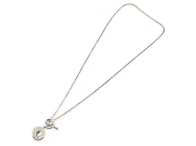 Collar Péndulo Amulette Sellier Ex-Libris de Hermès Plata