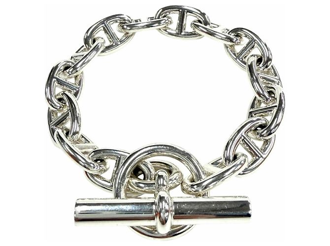 Hermès Pulseira Charm Chaine d'Ancre MM Hermes Prata