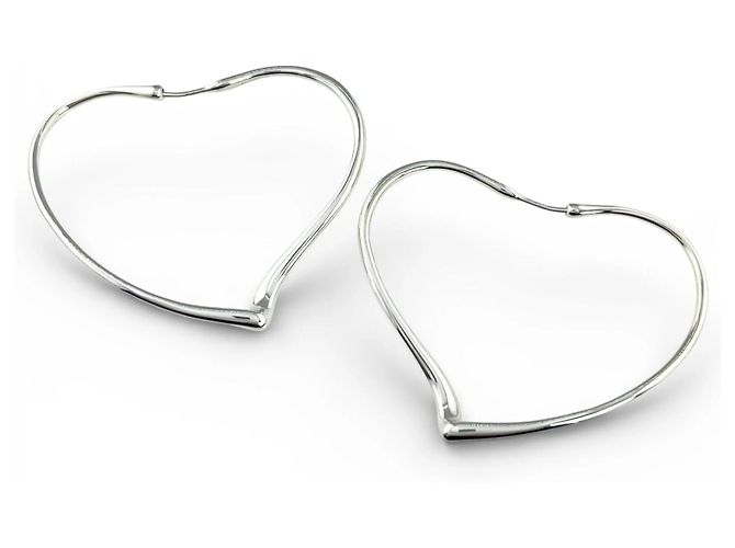 Brincos de argola Open Heart de Elsa Peretti da Tiffany & Co. Prata