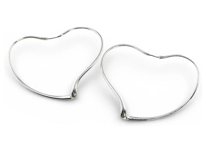 Pendientes de aro Open Heart de Elsa Peretti de Tiffany & Co. Plata