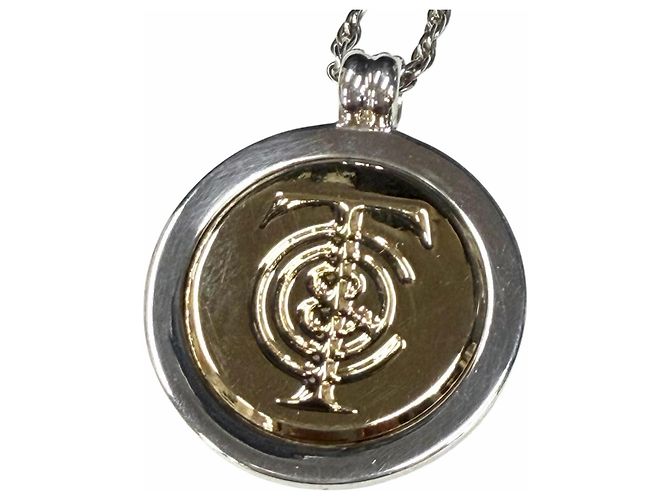 Colar de Moeda T&C Tiffany & Co. 925 750 Prata Dourado