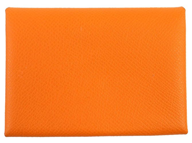 Hermès Calvi Duo Visitenkartenetui in Orange