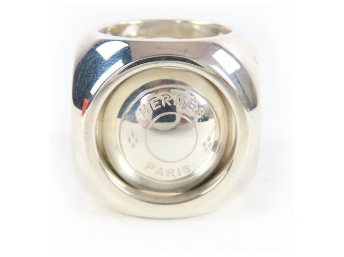 Ring Hermès Anello Sellier Extra Larghezza Vintage HERMES Argento