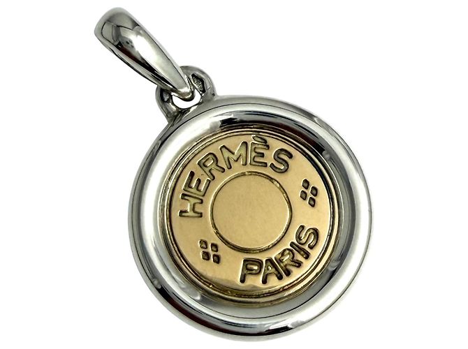 Hermès Collar Péndulo Hermes Sellier Plata Dorado