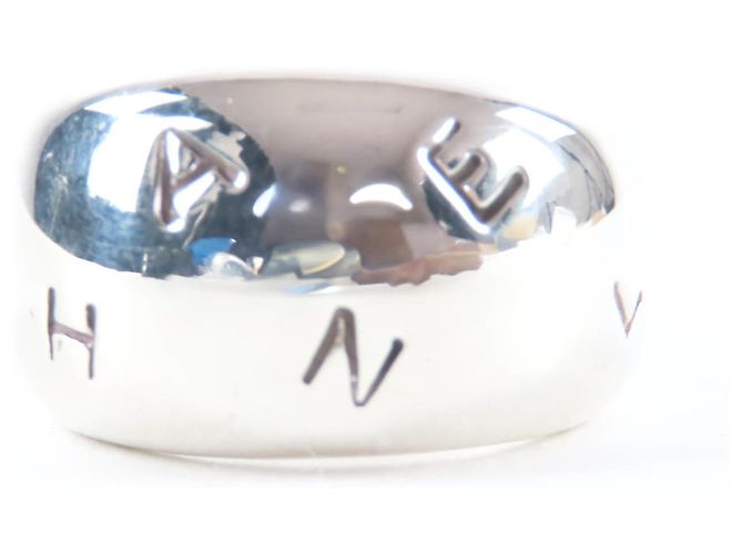 Chanel Vintage 925 Logo Design Bandring Silber