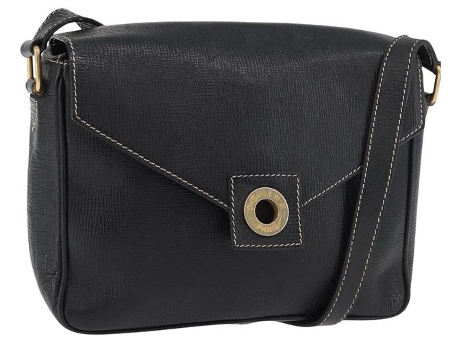 Céline Borsa a Spalla CELINE Circle in Pelle Nera e Oro Auth YKZ1232A Nero D'oro