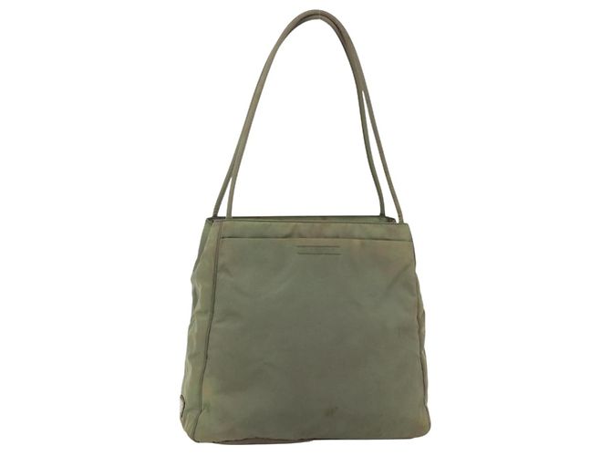 PRADA Tote Bag aus Nylon Khaki Silber authentisch 175274