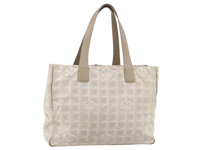 CHANEL Nova Bolsa Tote de Viagem Nylon Rosa Ouro CC Auth BA12073A Dourado