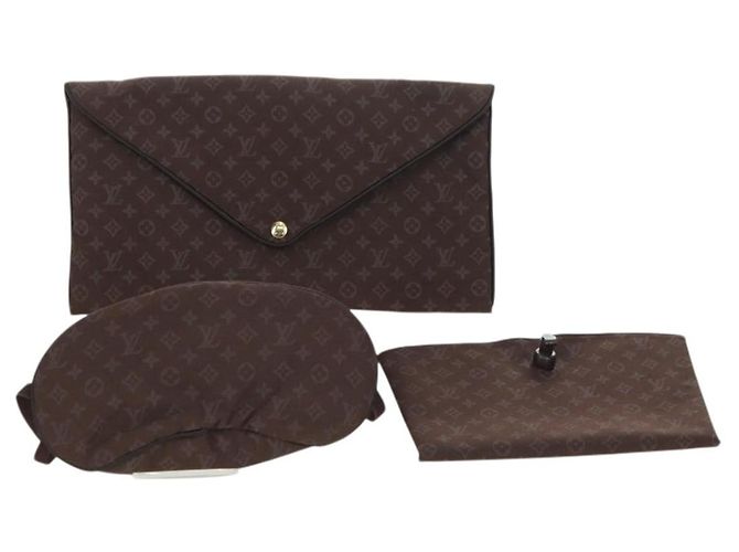 LOUIS VUITTON Set da Viaggio Monogram Mini Lin Marrone M99204 LV Auth 175492M