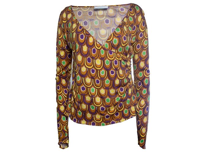 Emilio Pucci, Top incrociato stampato grafico Multicolore