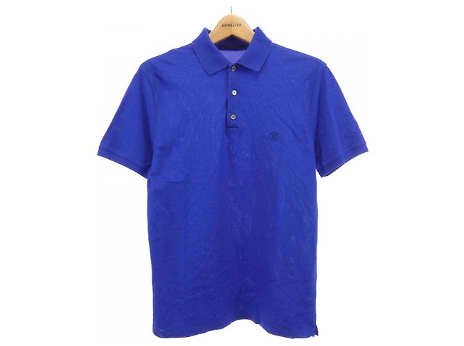 Polo classico in cotone piqué a maniche corte Louis Vuitton Blu