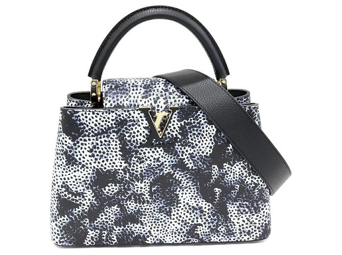 Louis Vuitton Capucines MM Taurillon 2way Limitado Branco Azul marinho