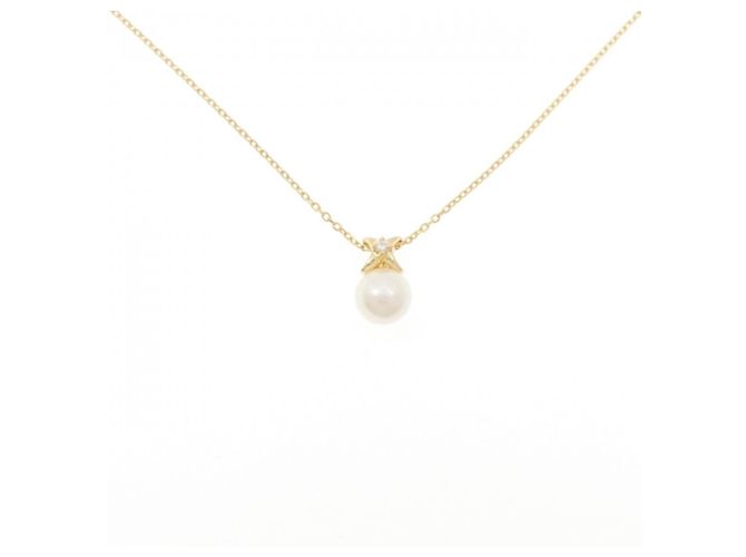 Autre Marque Collar de perlas Akoya y diamantes Au750 Dorado
