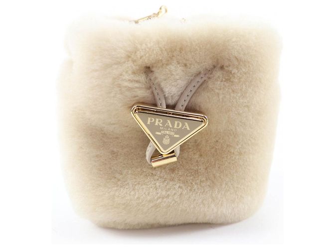 Prada Schafsleder Mini Tasche - Ecru Beige