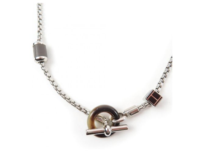 Hermès Collar Péndulo H-logo Meli Melo HERMES Negro Plata